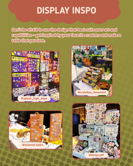 artist alley tips grids sisplay inspo